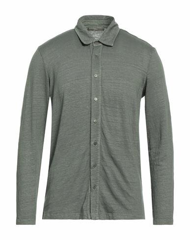 Daniele Fiesoli Man Shirt Grey Linen, Elastane Cover