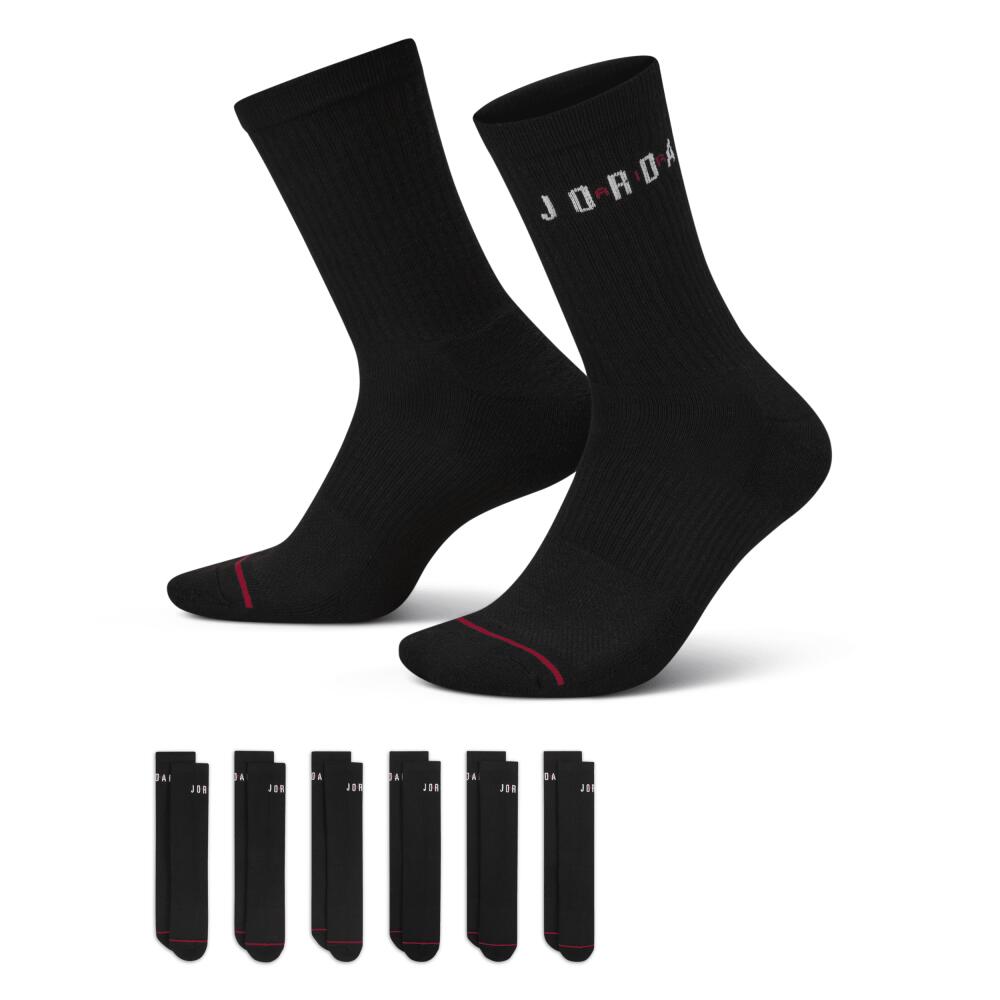 Jordan Everyday Crew Socks (6 Pairs) in Black Cover