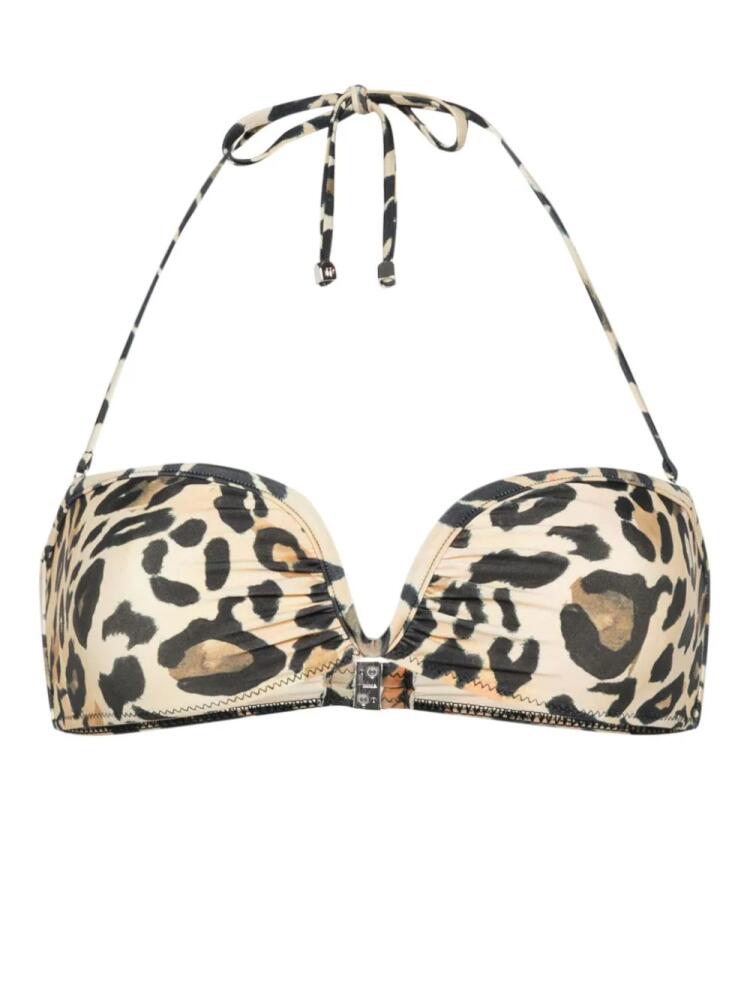 Nanushka leopard-print bikini top - Neutrals Cover