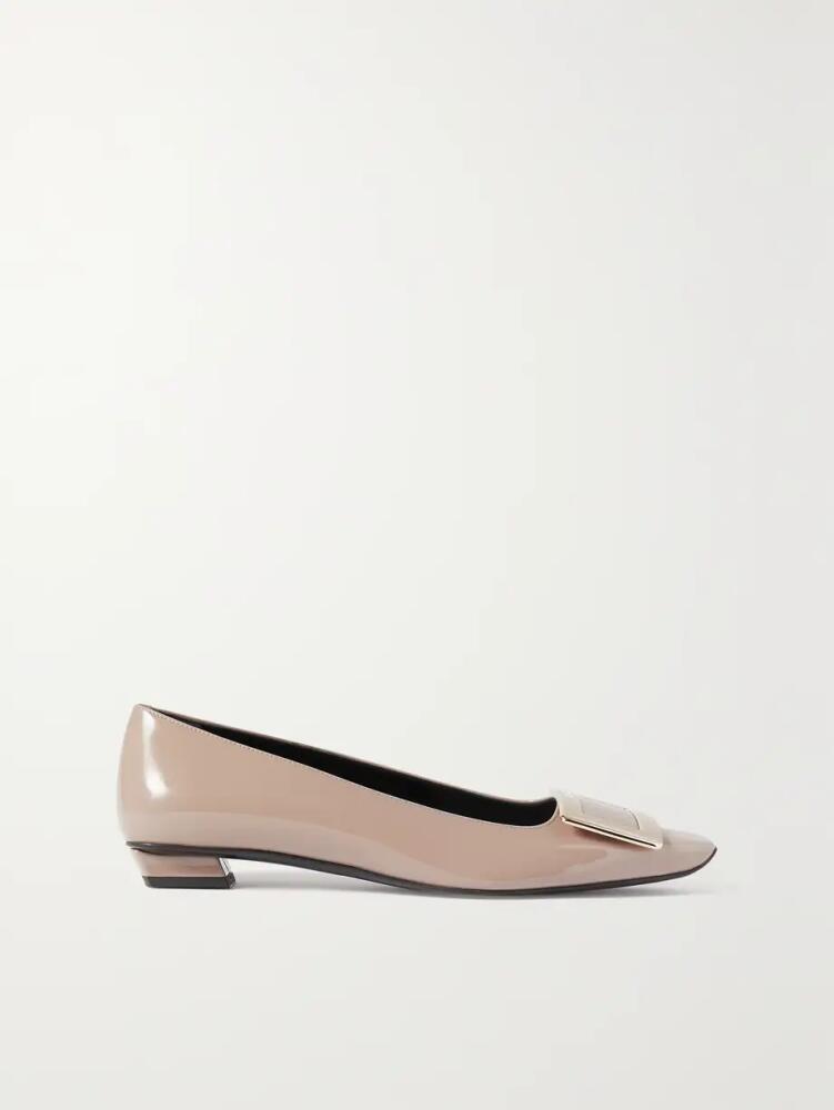 Roger Vivier - Belle Vivier Patent-leather Ballet Flats - Brown Cover