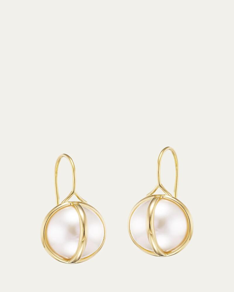 L. Klein Celeste 18K Yellow Gold 14mm Pearl Earrings Cover