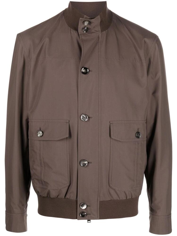 Brioni button-front bomber jacket - Brown Cover