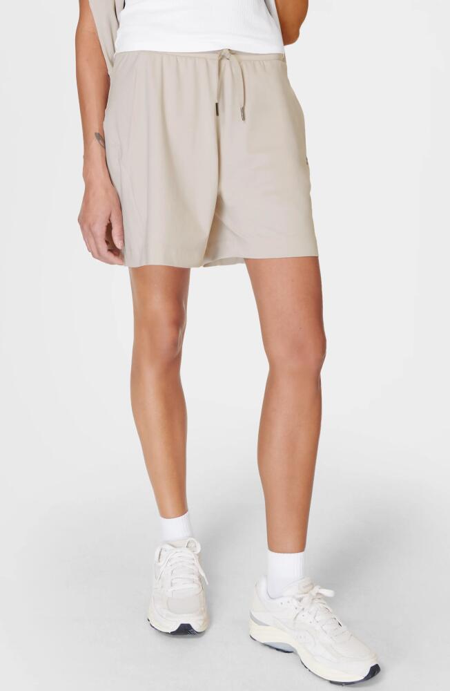 Sweaty Betty Explorer Tie Waist Shorts in Mineral Beige Cover