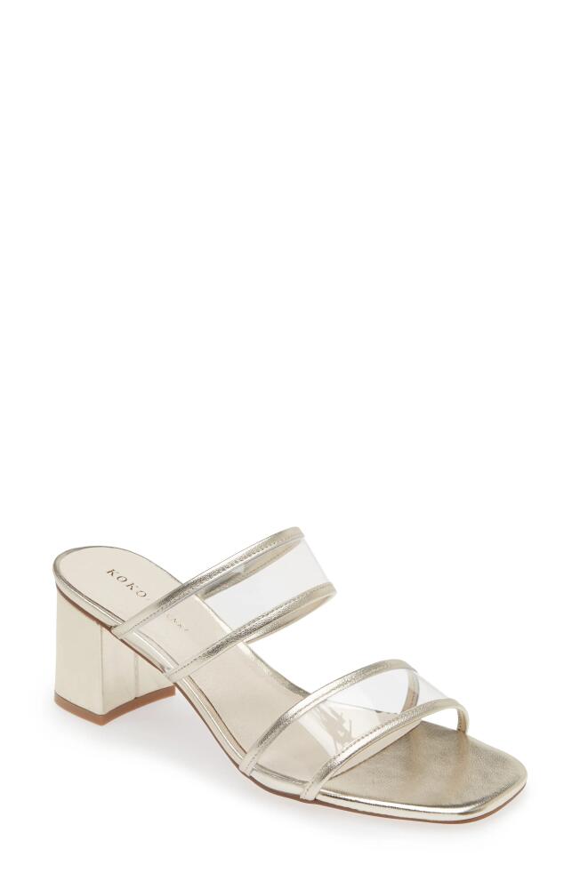 KOKO + PALENKI Ghost Slide Sandal in Gold Leather Cover