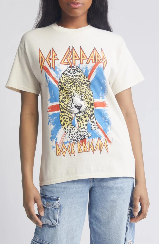 Vinyl Icons Def Leppard Rock Brigade Graphic T-Shirt in Natural Cover