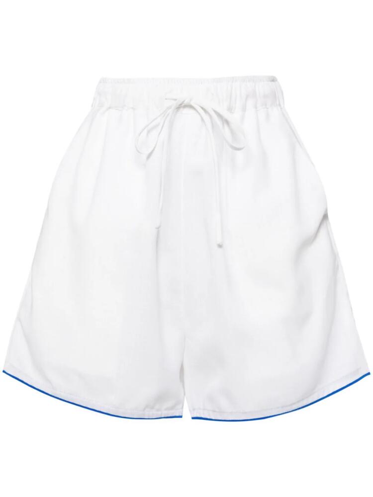 Bambah White Hibiscus Linen Shorts Cover