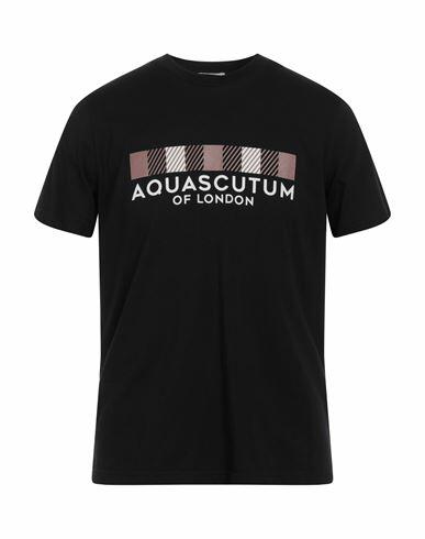 Aquascutum Man T-shirt Black Cotton Cover