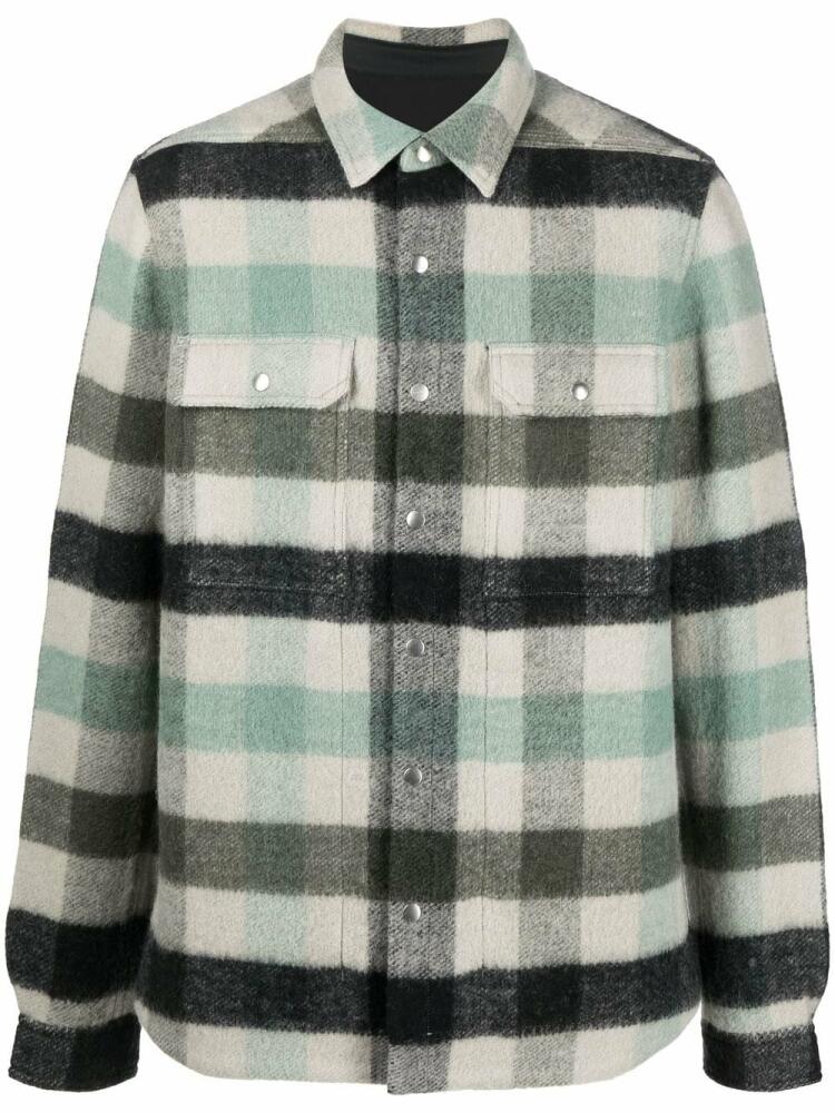 Rick Owens plaid-check print overshirt jacket - Neutrals Cover