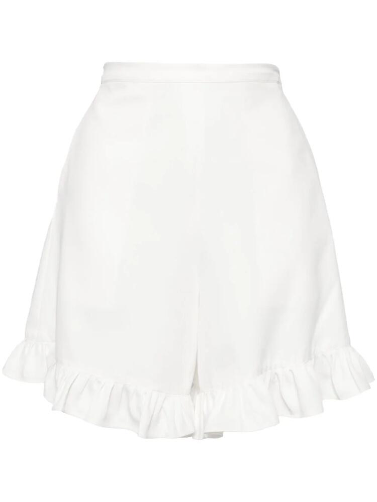 Bambah White Hibiscus Ruffle Shorts Cover