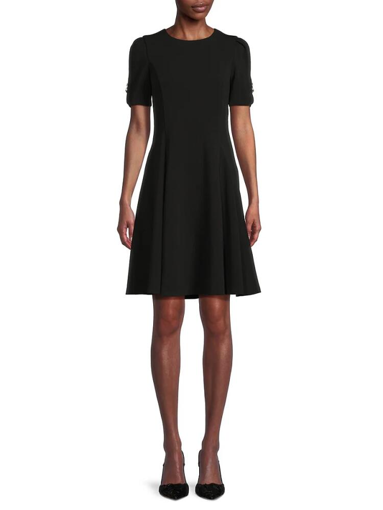 DKNY Women's Puff Sleeve Mini Dress - Black Cover