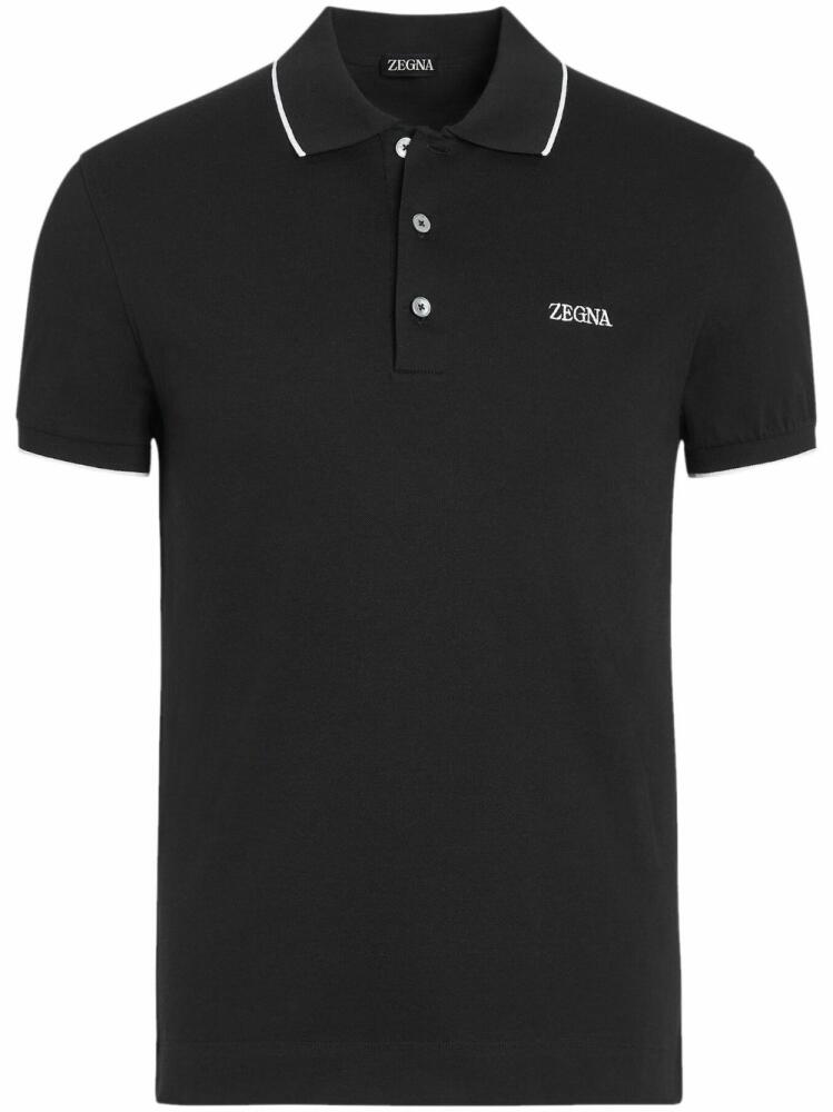 Zegna cotton polo shirt - Black Cover