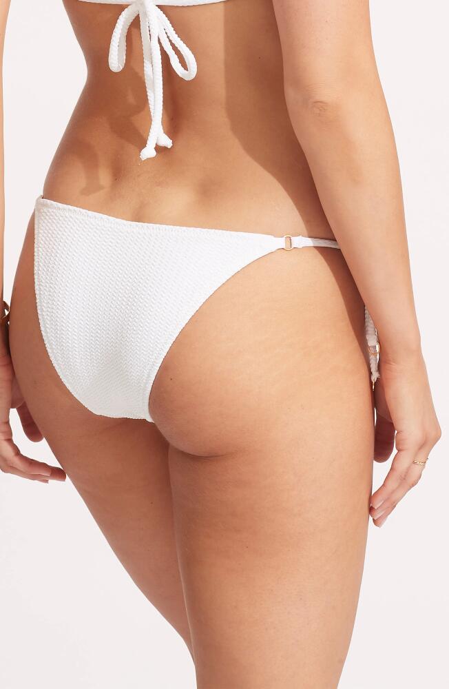 Seafolly Slider Triangle Bikini Top in White Cover