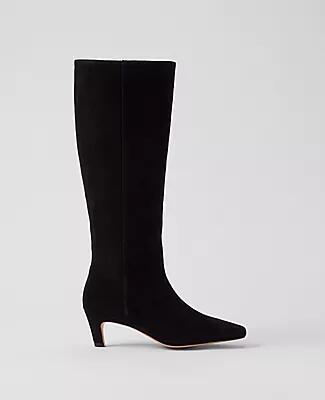 Ann Taylor Kitten Heel Suede Boot Cover