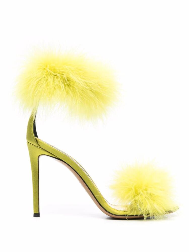 Alexandre Vauthier 110mm feather-straps sandals - Green Cover