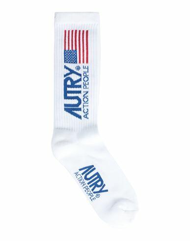 Autry Man Socks & Hosiery White Cotton, Polyester, Polyamide, Elastane Cover