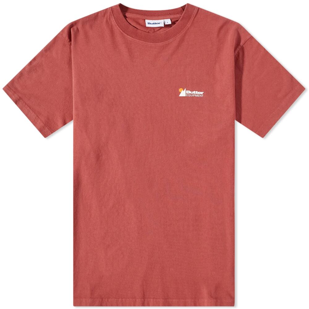 Butter Goods Men's Heavyweight Pigment Dye T-Shirt in Redwood Cover