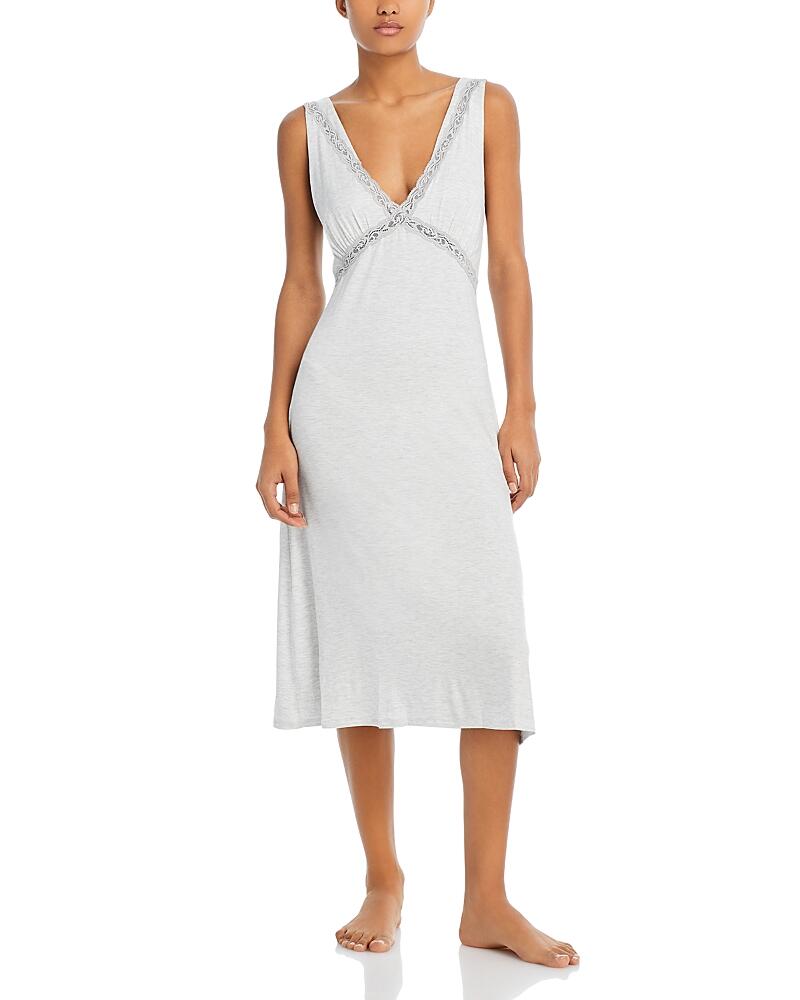 Natori V Neck Lace Trim Nightgown Cover