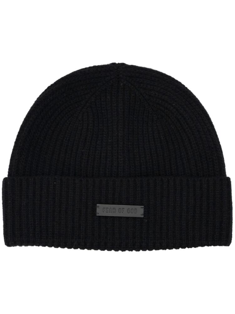 Fear Of God logo-appliqué cashmere beanie - Black Cover