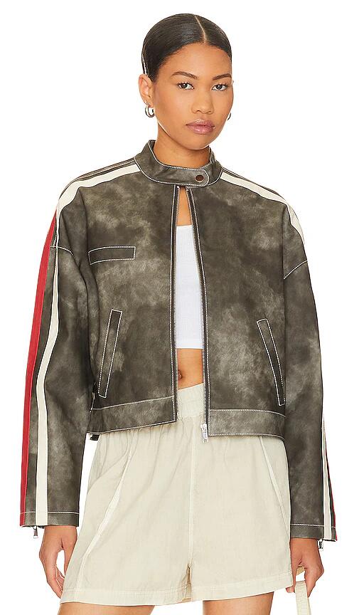 superdown Mandi Faux Leather Moto Jacket in Grey Cover