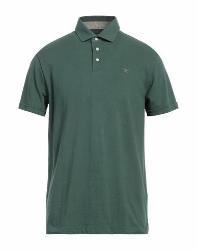 Hackett Man Polo shirt Dark green Cotton Cover