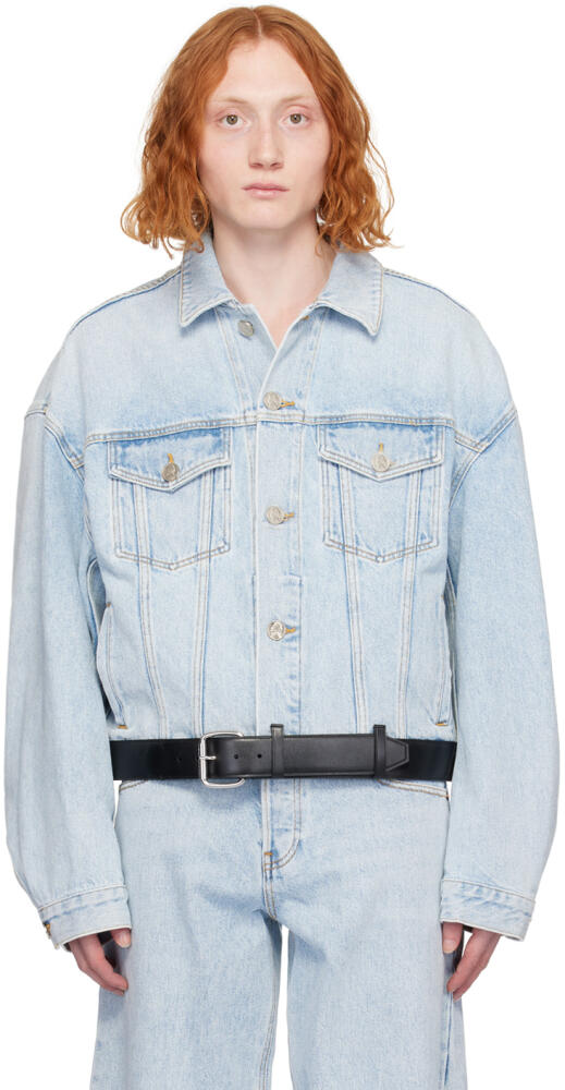 Alexander Wang Blue Belted Denim Jacket Cover