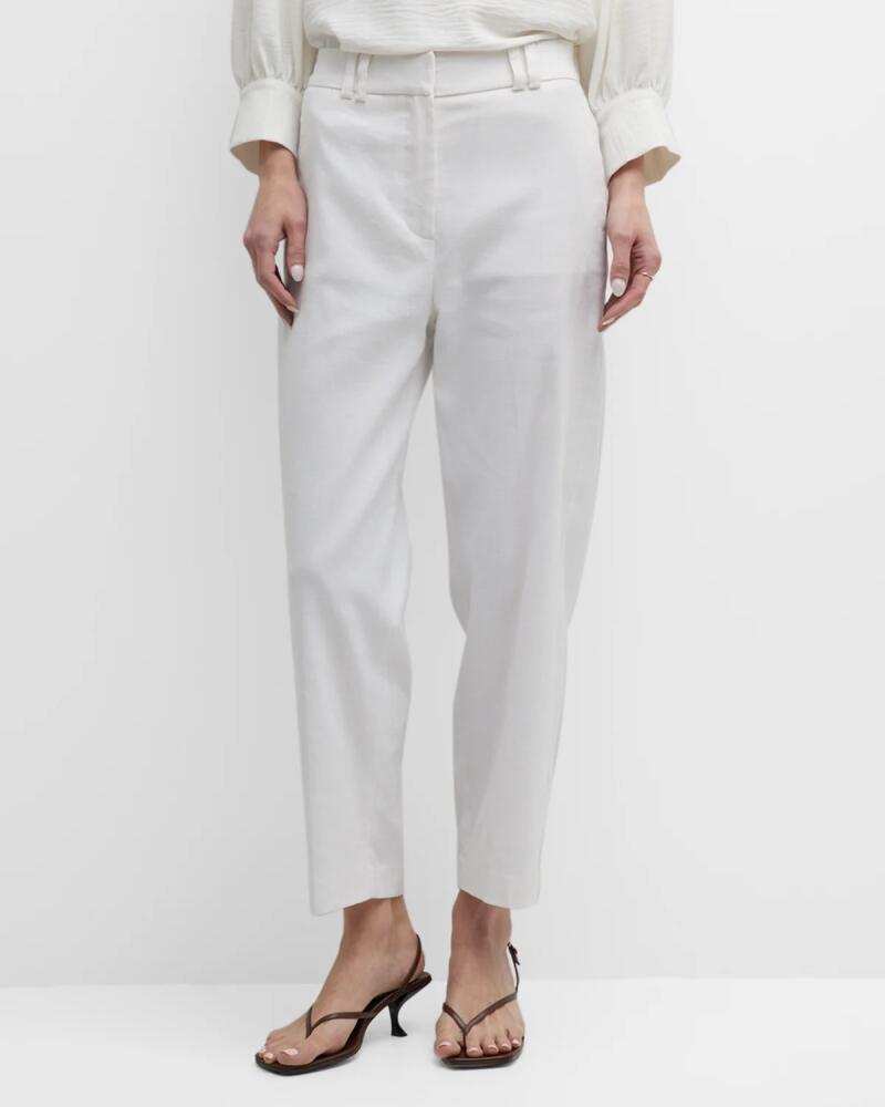 Brochu Walker Talia Cropped Straight-Leg Cotton-Linen Pants Cover