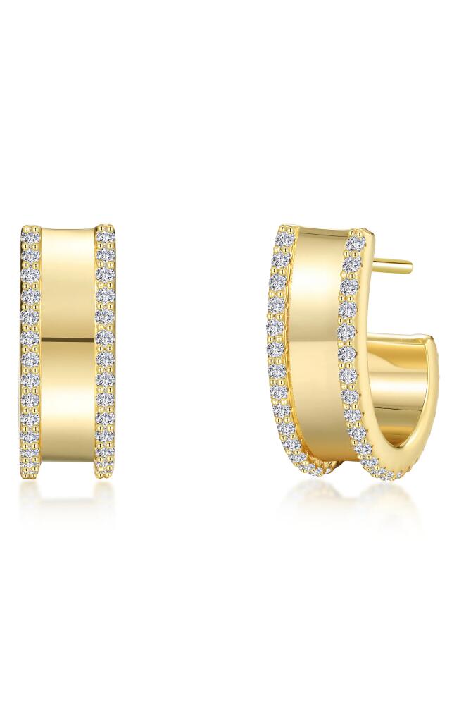 Lafonn Simulated Diamond Huggie Hoop Earrings in White/Gold Cover