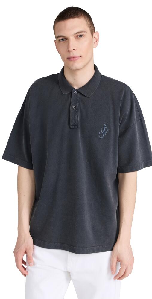 JW Anderson Anchor Short Sleeve Polo Shirt Charcoal Cover