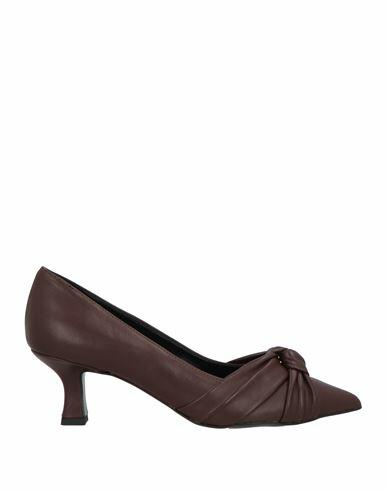 Paolo Mattei Woman Pumps Dark brown Soft Leather Cover