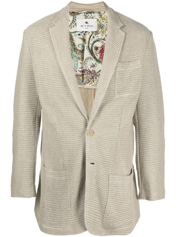 ETRO knitted linen blazer - Neutrals Cover