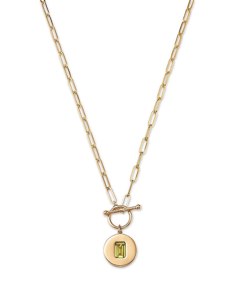 Bloomingdale's Fine Collection 14K Yellow Gold Peridot Disc Pendant Necklace, 16 Cover