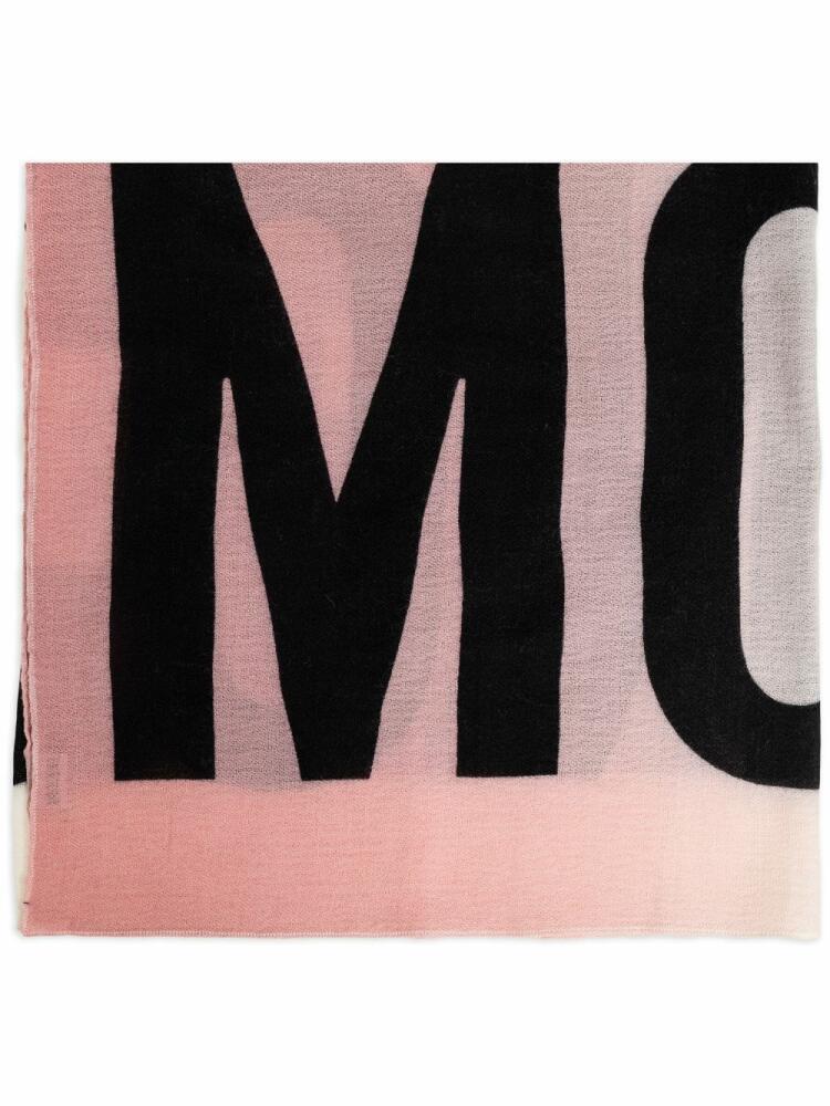 Moschino logo-intarsia wool scarf - Pink Cover