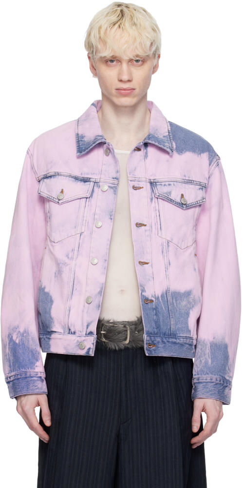 Dries Van Noten Pink Garment-Dyed Denim Jacket Cover