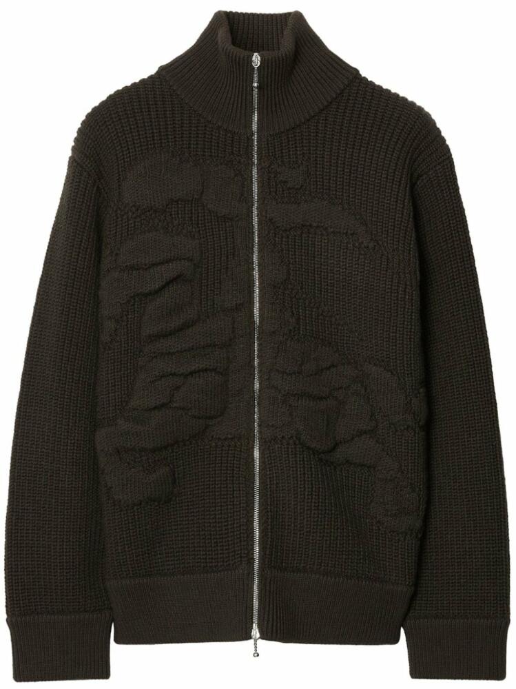 Burberry EKD-motif zip-up cardigan - Brown Cover