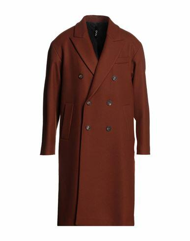 Hevò Man Coat Rust Pure virgin wool IWS, Polyamide Cover