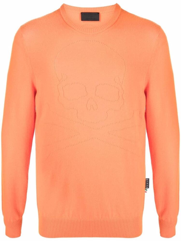 Philipp Plein fine-knit skull-motif jumper - Orange Cover