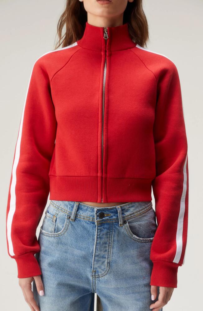 NASTY GAL Stripe Sleeve Track Jacket in Red Cover