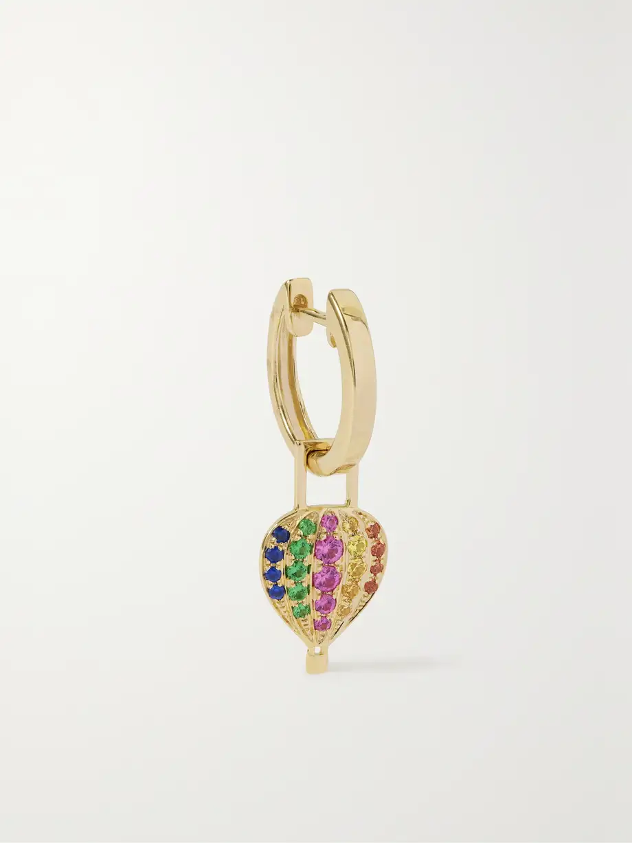 Robinson Pelham - Balloon Earwish 14-karat Gold, Sapphire And Tsavorite Single Earring - One size Cover