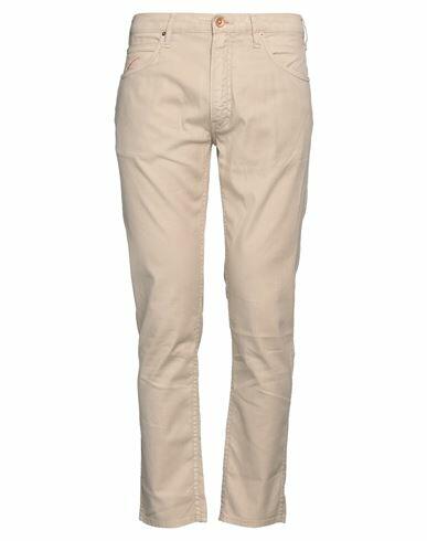 Hand Picked Man Pants Beige Cotton, Linen, Polyester, Elastane Cover