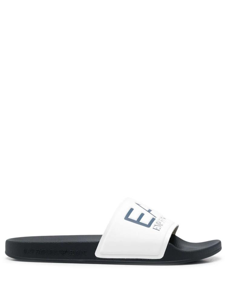 Ea7 Emporio Armani logo-print pool slides - White Cover