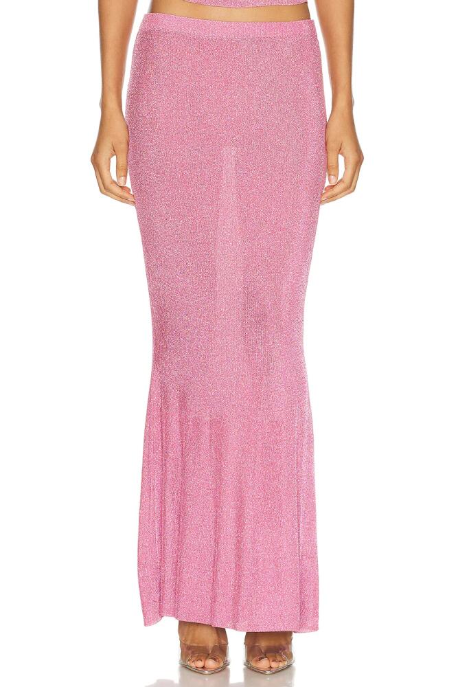 SER.O.YA Harmony Metallic Knit Maxi Skirt in Pink Cover