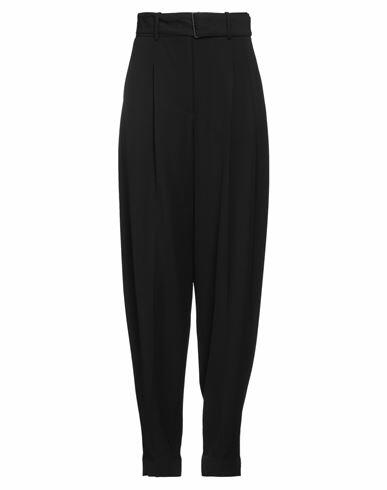 Joseph Woman Pants Black Viscose, Virgin Wool Cover