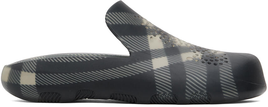 Burberry Gray Check Rubber Stingray Clogs Cover