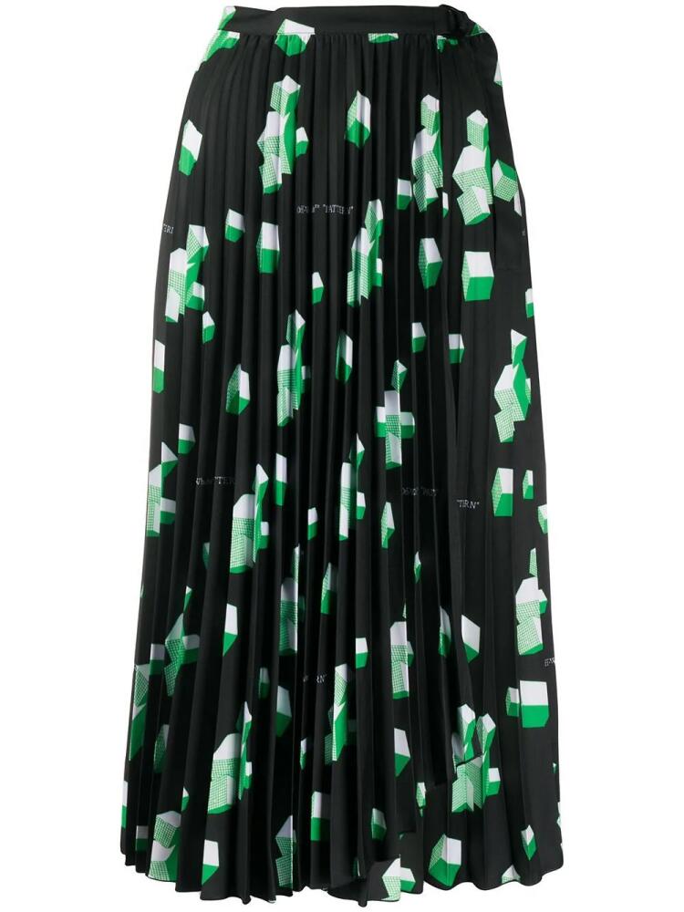 Off-White geometric-print pleated skirt - Black Cover