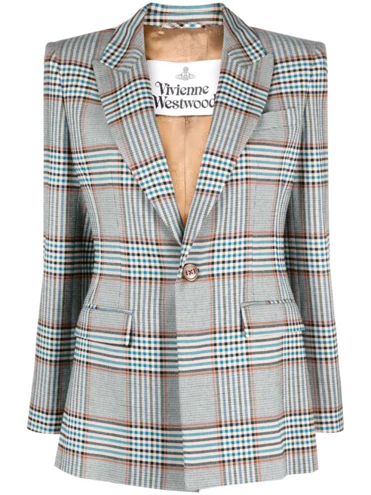 Vivienne Westwood checked single-breasted blazer - Blue Cover