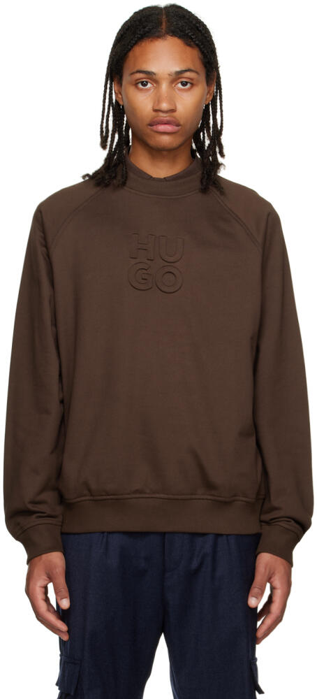 Hugo Brown Embossed Sweatshirt Cover