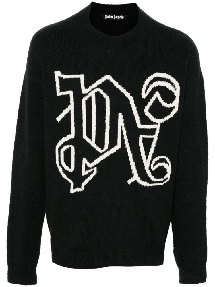 Palm Angels intarsia-knit logo jumper - Black Cover