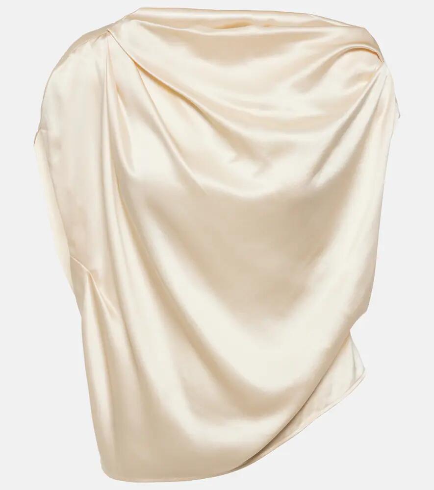 The Sei Draped silk satin top Cover