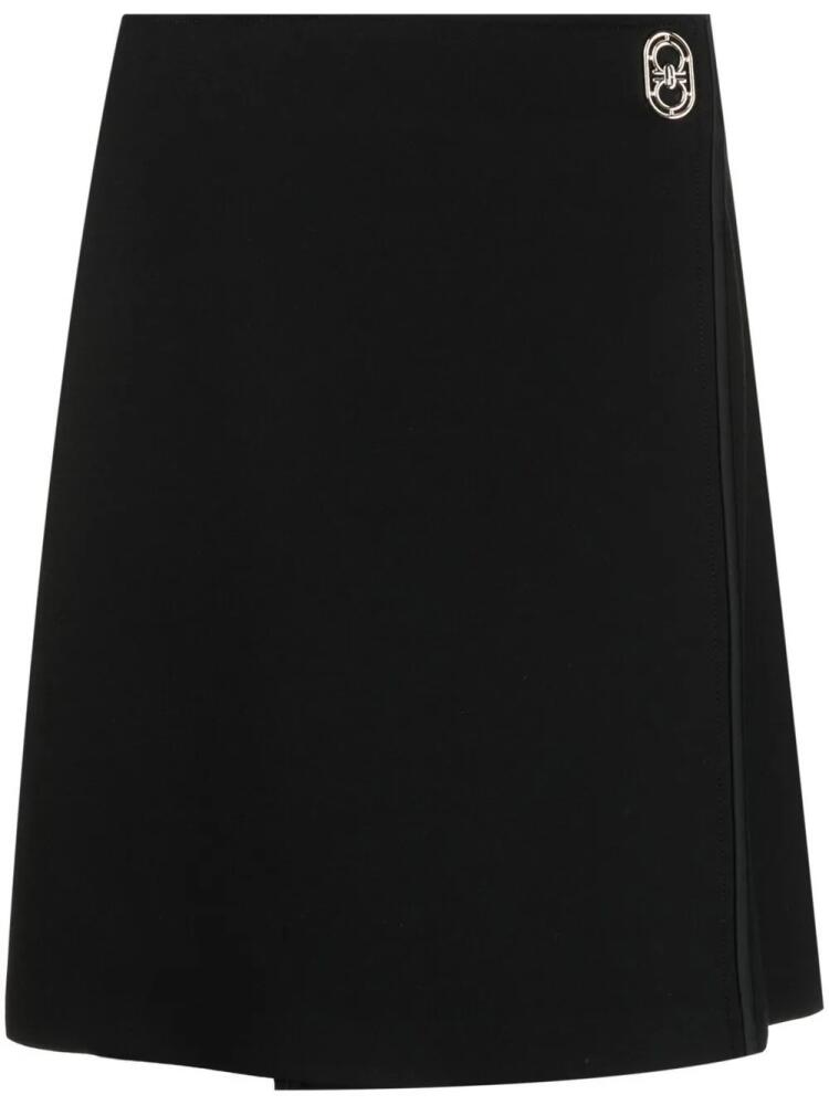 Ferragamo logo-plaque wrap mini skirt - Black Cover