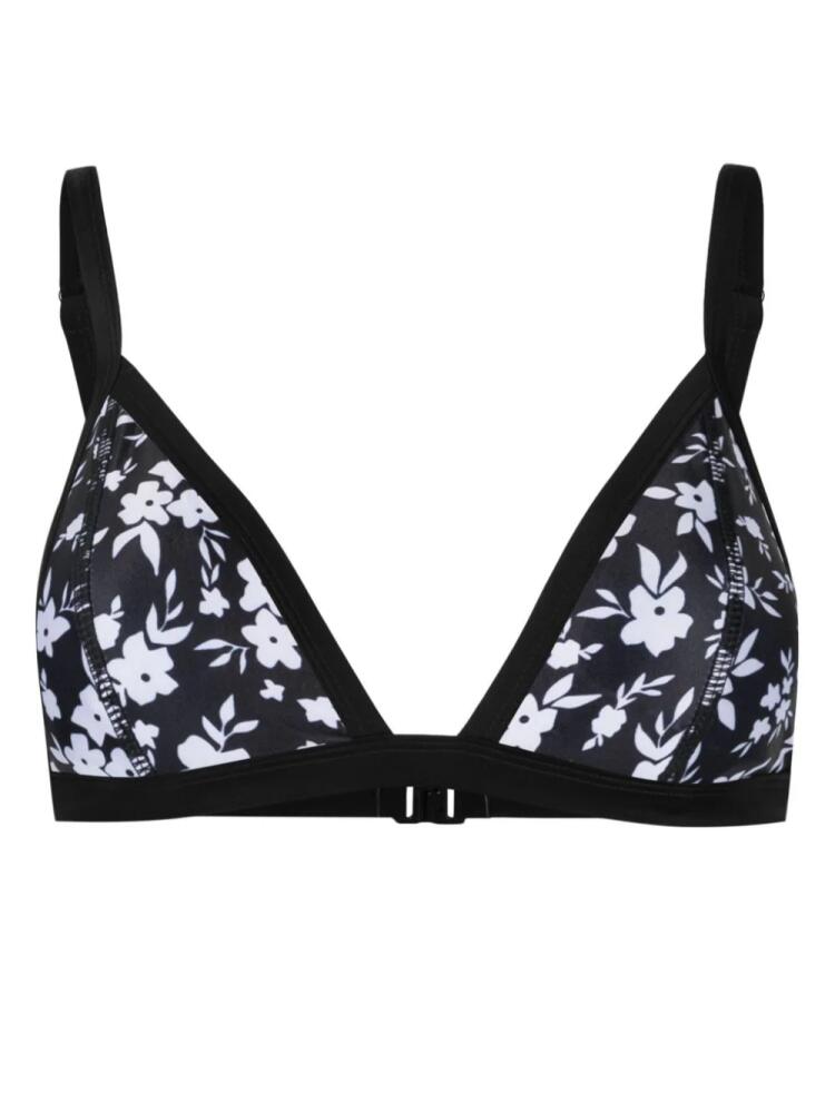 Duskii floral-print triangle bikini top - Black Cover